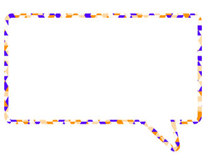 ステンドグラス風吹き出し　三角形模様　四角形