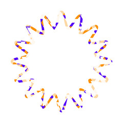 ステンドグラス風吹き出し　三角形模様　丸みのあるギザギザした形