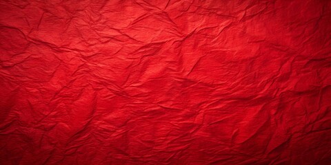 Fototapeta premium Red crumpled paper texture shows a grunge pattern on a blank sheet
