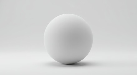 A minimalistic image of a white sphere on a white surface with soft lighting and subtle shadows