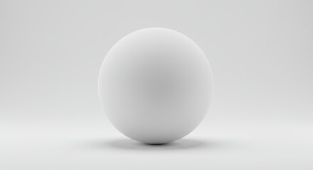 A simple minimalist rendering of a white sphere on a white background with soft lighting effect