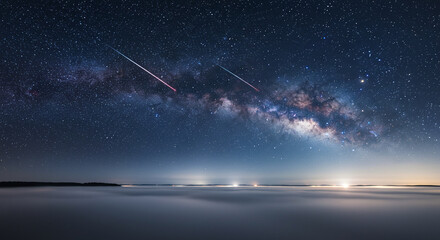 Night sky photography milky way stars meteor shower landscape space wallpaper