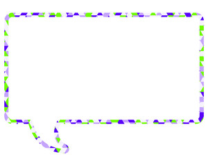 ステンドグラス風吹き出し　三角形模様　四角形