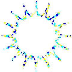 ステンドグラス風吹き出し　三角形模様　ギザギザした形