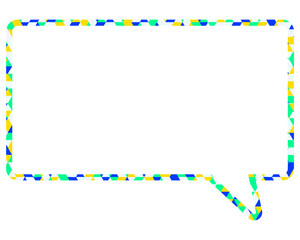 ステンドグラス風吹き出し　三角形模様　四角形