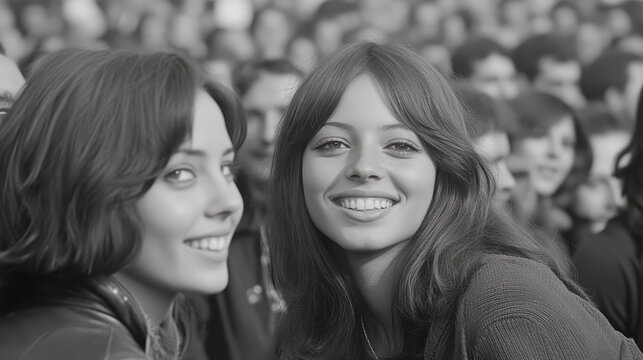 Smiling women portrait vintage