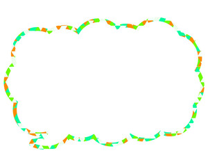 Fototapeta premium ステンドグラス風吹き出し 三角形模様 細長い雲形