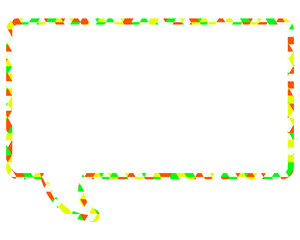 ステンドグラス風吹き出し　三角形模様　四角形