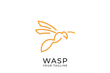 Wasp logo silhouette design, wasp silhouette with simple and minimalist design, flat vector illustration template
