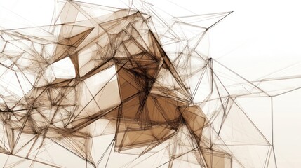 Abstract Brown Polygonal Network: A Digital Art Exploration