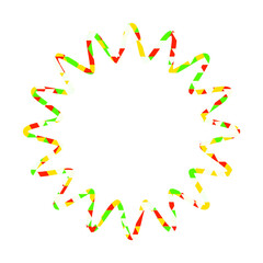ステンドグラス風吹き出し　三角形模様　丸みのあるギザギザした形