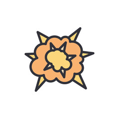 Explosion colored icons, minimalist vector illustration ,simple transparent graphic element .Isolated on white background