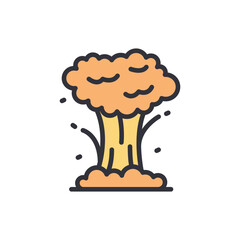 Explosion colored icons, minimalist vector illustration ,simple transparent graphic element .Isolated on white background