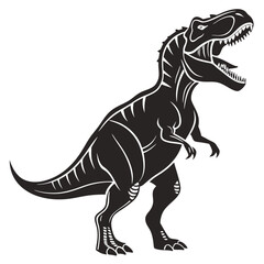 Obraz premium Black and White Tyrannosaurus Rex Roaring