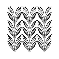 Fototapeta premium Vector gold leaves on white background isolated. Wavy drawn line branches, nature, plants luxury design elements.Modern floral art deco seamless pattern. Vector damask illustration with leaves. 