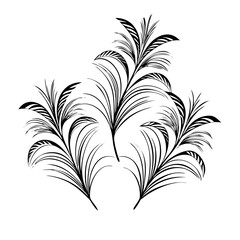 Vector gold leaves on white background isolated. Wavy drawn line branches, nature, plants luxury design elements.Modern floral art deco seamless pattern. Vector damask illustration with leaves.
