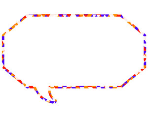 ステンドグラス風吹き出し　三角形模様　細長い八角形
