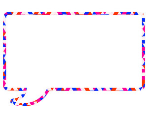 ステンドグラス風吹き出し　三角形模様　四角形