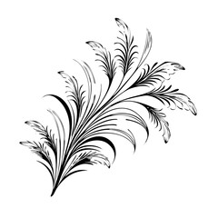 Vector gold leaves on white background isolated. Wavy drawn line branches, nature, plants luxury design elements. Modern floral art deco seamless pattern. Vector damask illustration with leaves. 