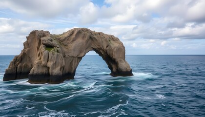 Naklejka premium Magnificent Coastal Arch Landscape on a Sunny Day at the beach