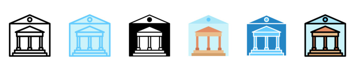 Museum multi style, mini illustration icon. use for modern concept, print, UI, UX kit, web and app development. Vector EPS 10, related to entertainment, festival, funfair and hobbies