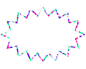 ステンドグラス風吹き出し　三角形模様　細長いギザギザした形