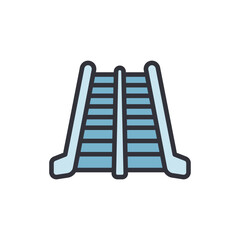 Escalator colored icons, minimalist vector illustration ,simple transparent graphic element .Isolated on white background