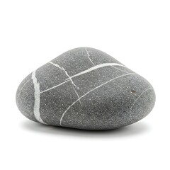 Smooth Gray Stone with White Veins  Nature's Abstract Art - Perfect for Zen Decor, Landscaping, or  Creative Projects