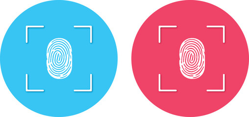 Fingerprint Thumb Print Colorful Vector Icon Illustration 