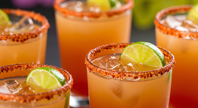 Refreshing michelada cocktail drinks with lime and chili salt rim recipe ideas