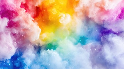 Vibrant, colorful clouds of candy floss, swirling in a mesmerizing display.  A rainbow of pastel hues fills the image, accented by sparkling details