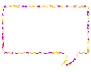 ステンドグラス風吹き出し　三角形模様　四角形