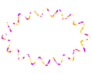 ステンドグラス風吹き出し　三角形模様　細長い丸みのあるギザギザした形