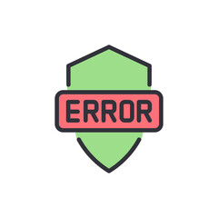 Error security colored icons, minimalist vector illustration ,simple transparent graphic element .Isolated on white background