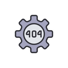 Error setting colored icons, minimalist vector illustration ,simple transparent graphic element .Isolated on white background