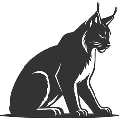 Silhouette of a angry lynx vector