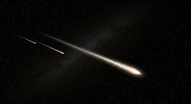 Astronomy shooting stars night sky space cosmos galaxy meteors celestial bodies