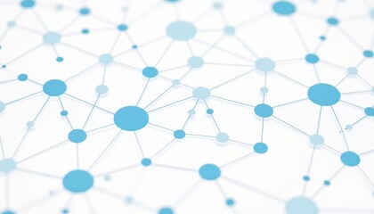 Illuminated blue network, a visualization of interconnected dots and global communication