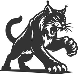 Silhouette of a angry lynx vector