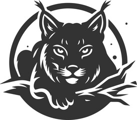 Silhouette of a angry lynx vector