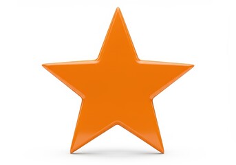 Fototapeta premium Orange star on white background, a symbol of achievement and excellence
