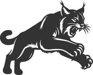 Silhouette of a angry lynx vector