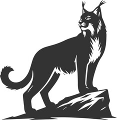 Silhouette of a angry lynx vector