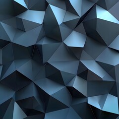Obraz premium Abstract black background with geometric shapes and gradient, transitioning from dark gray to charcoal for a design template. Dark gray background with a low-poly texture, featuring a polygonal patter