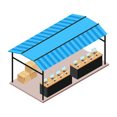 Donut Seller Stand Isometric