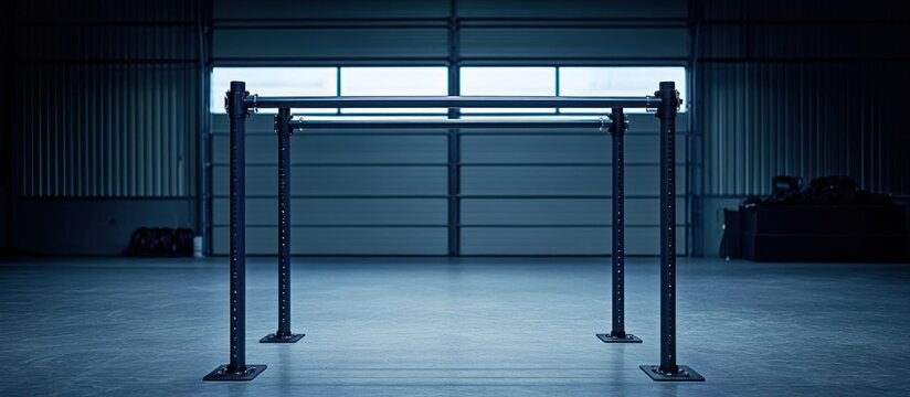Parallel bars in empty warehouse gym
