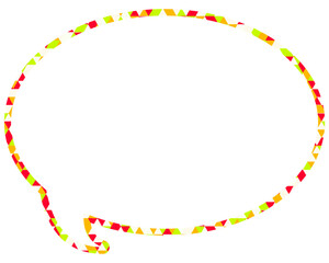 ステンドグラス風吹き出し　三角形模様　丸形