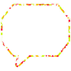 ステンドグラス風吹き出し　三角形模様　角のある八角形