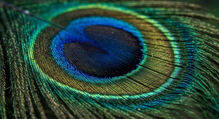 Peacock feather detail closeup