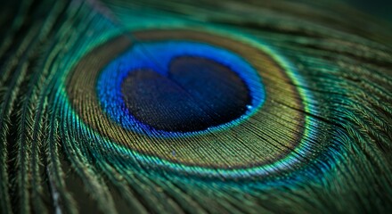 Obraz premium Peacock feather close up nature detail